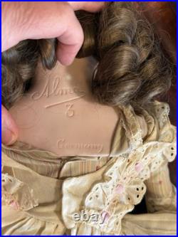 Antique Vintage Armand Marseille Alma German Bisque Doll 25 Glass Eyes & Teeth
