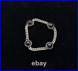 Antique Vintage Art Deco 835 German Silver Garnet Bracelet 8 Antique Vintage Art Deco 835 German Silver Garnet Bracelet 8