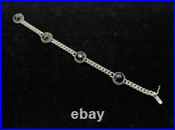 Antique Vintage Art Deco 835 German Silver Garnet Bracelet 8 Antique Vintage Art Deco 835 German Silver Garnet Bracelet 8