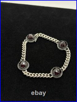 Antique Vintage Art Deco 835 German Silver Garnet Bracelet 8 Antique Vintage Art Deco 835 German Silver Garnet Bracelet 8