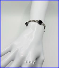 Antique Vintage Art Deco 835 German Silver Garnet Bracelet 8 Antique Vintage Art Deco 835 German Silver Garnet Bracelet 8