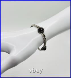 Antique Vintage Art Deco 835 German Silver Garnet Bracelet 8 Antique Vintage Art Deco 835 German Silver Garnet Bracelet 8