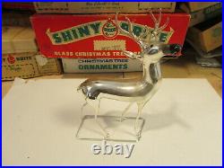 Antique Vintage Christmas German Mercury Bimini Art Glass Reindeer Stag