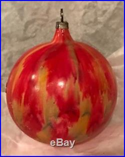 Antique Vintage End Of Day Colorful Glass German Christmas Ornament
