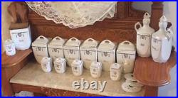 Antique Vintage German 18 Pc Art Nouveau Canister Set Cruets Lids Spice Jars Lot Antique Vintage German 18 Pc Art Nouveau Canister Set Cruets Lids Spice Jars Lot