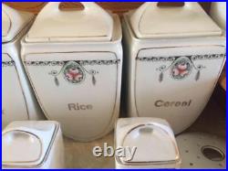 Antique Vintage German 18 Pc Art Nouveau Canister Set Cruets Lids Spice Jars Lot Antique Vintage German 18 Pc Art Nouveau Canister Set Cruets Lids Spice Jars Lot