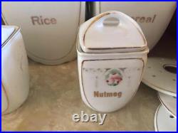 Antique Vintage German 18 Pc Art Nouveau Canister Set Cruets Lids Spice Jars Lot Antique Vintage German 18 Pc Art Nouveau Canister Set Cruets Lids Spice Jars Lot