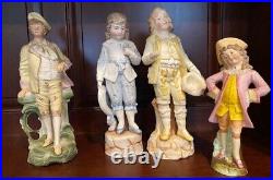 Antique/Vintage German Bisque FigurinesCollection of 4 Gerbruder Heubach Style