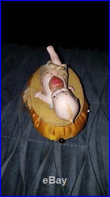 Antique/ Vintage German Bisque Kewpie Doll Rose O'Neill Pincushion Reclining