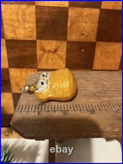 Antique Vintage German Blown Glass Kittens In A Basket Christmas Ornament