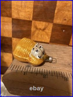 Antique Vintage German Blown Glass Kittens In A Basket Christmas Ornament