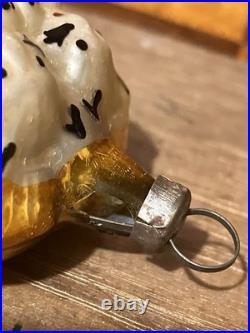 Antique Vintage German Blown Glass Kittens In A Basket Christmas Ornament