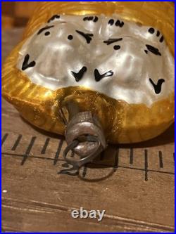 Antique Vintage German Blown Glass Kittens In A Basket Christmas Ornament