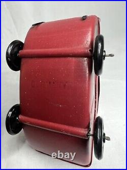 Antique/Vintage German Celluloid Maroon Baby Pram/Stroller Toy with Mattress