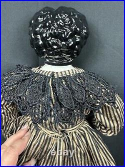 Antique Vintage German China Head Doll 23 Cloth Body