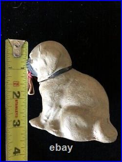 Antique Vintage German Composition Christmas Putz Dog Pug Candy Container #3 Antique Vintage German Composition Christmas Putz Dog Pug Candy Container #3