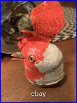 Antique Vintage German Composition Paper Mache Rooster Candy Container