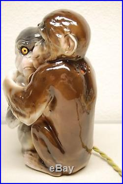 Antique Vintage German Dresden Meissen Porcelain Ceramic Monkey Parfum Lamp