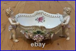 Antique Vintage German/French Porcelain Cherub Putti Angel Centerpiece Bowl