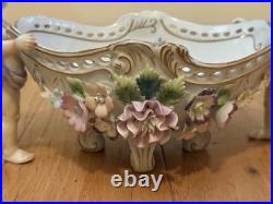 Antique Vintage German/French Porcelain Cherub Putti Angel Centerpiece Bowl