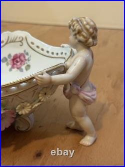 Antique Vintage German/French Porcelain Cherub Putti Angel Centerpiece Bowl