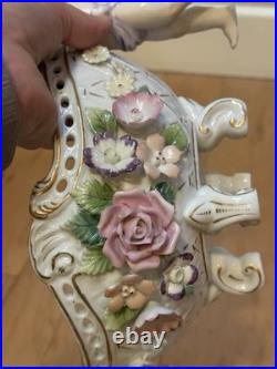 Antique Vintage German/French Porcelain Cherub Putti Angel Centerpiece Bowl