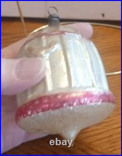 Antique Vintage German Glass Bird in a Cage Christmas Ornament