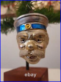 Antique Vintage German Glass Christmas Ornament Graff Zeppelin Head NP R1