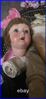 Antique Vintage German Large Doll in need of restoration 28 In