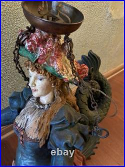 Antique Vintage German Lusterweibchen Chandelier Plaster Mermaid Large Oddities Antique Vintage German Lusterweibchen Chandelier Plaster Mermaid Large Oddities