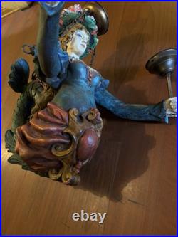 Antique Vintage German Lusterweibchen Chandelier Plaster Mermaid Large Oddities Antique Vintage German Lusterweibchen Chandelier Plaster Mermaid Large Oddities