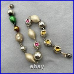 Antique Vintage German Mercury Glass Beads Indent Garland