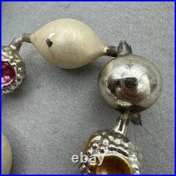 Antique Vintage German Mercury Glass Beads Indent Garland