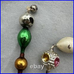 Antique Vintage German Mercury Glass Beads Indent Garland