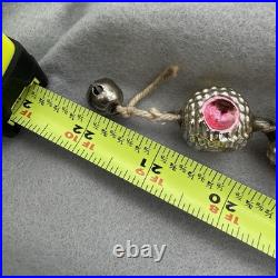 Antique Vintage German Mercury Glass Beads Indent Garland