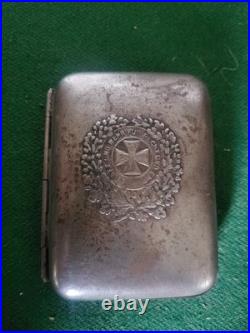 Antique / Vintage German Military Iron Cross 1914 Metal Cigarette Case