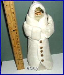 Antique Vintage German SPUN Cotton Santa 8 EC Ornament