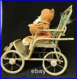 Antique Vintage German Santa in Mechanical Car Squeak Toy ca 1910