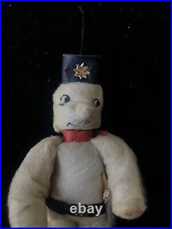 Antique Vintage German Spun Cotton Batting Snowman Soldier Ornament- 1900s