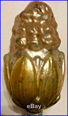 Antique Vintage Girl In A Flower On Clip Glass German Figural Christmas Ornament