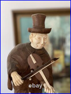 Antique / Vintage Group Of 8 South German Austrian Carved Wood Musicians