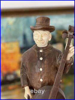 Antique / Vintage Group Of 8 South German Austrian Carved Wood Musicians