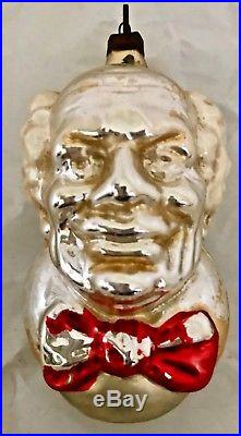 Antique Vintage John Bull Bust Patriotic Glass Figural German Christmas Ornament