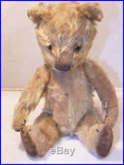 Antique Vintage Jointed Teddy Bear German 12 Inches Tall