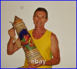 Antique Vintage Large German Beer Stein 2 Feet 5L Pewter Lid BIG BIG