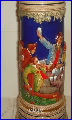 Antique Vintage Large German Beer Stein 2 Feet 5L Pewter Lid BIG BIG