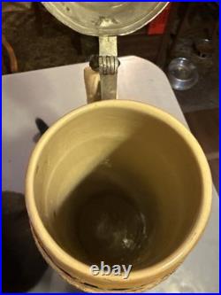 Antique Vintage Large German Beer Stein 5L Pewter Lid