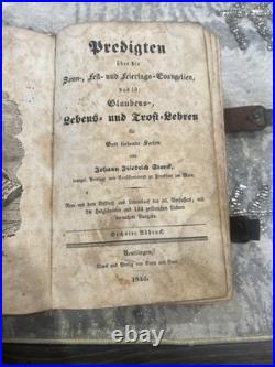 Antique Vintage Leather Bound 1845 German Bible