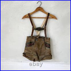 Antique / Vintage Lederhosen German leather Small textile clothing clothes