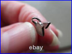 Antique Vintage Old German Sterling Silver Red Enamel Love Heart Charm Pendant